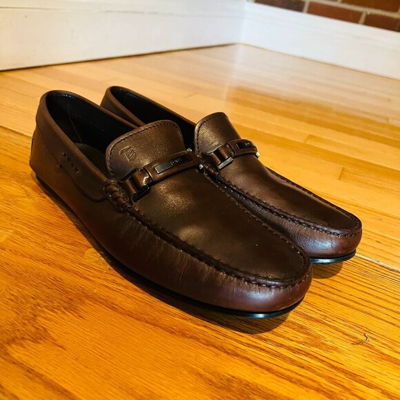 TOD'S Brown Leather Loafers Men's Size 7.5 - Picture 2 of 16
